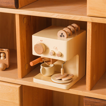 10pc Baby Coffee Machine Toy Set Wooden