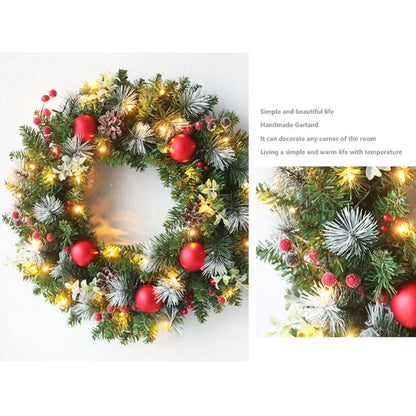 Xmas Wreath With Lights Red Berry - Decoration For Front Door