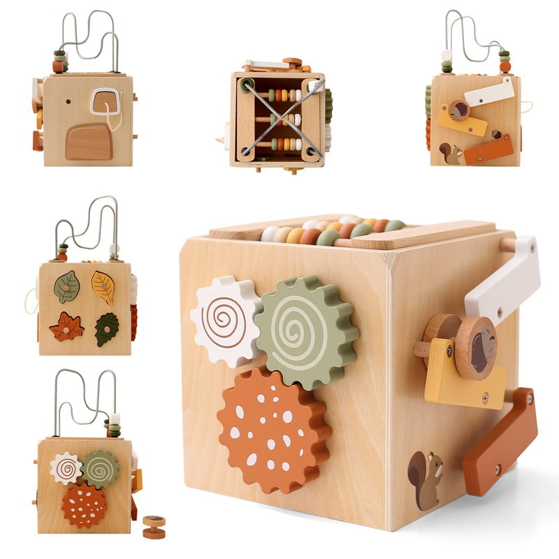 Montessori Wooden Education Multifunctional Toy Five-in-one Set