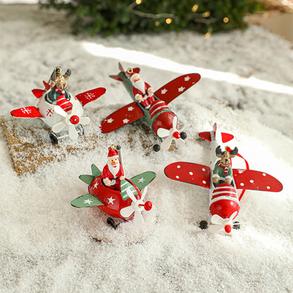 Christmas tree decor ornament Santa Claus Airplane pendant